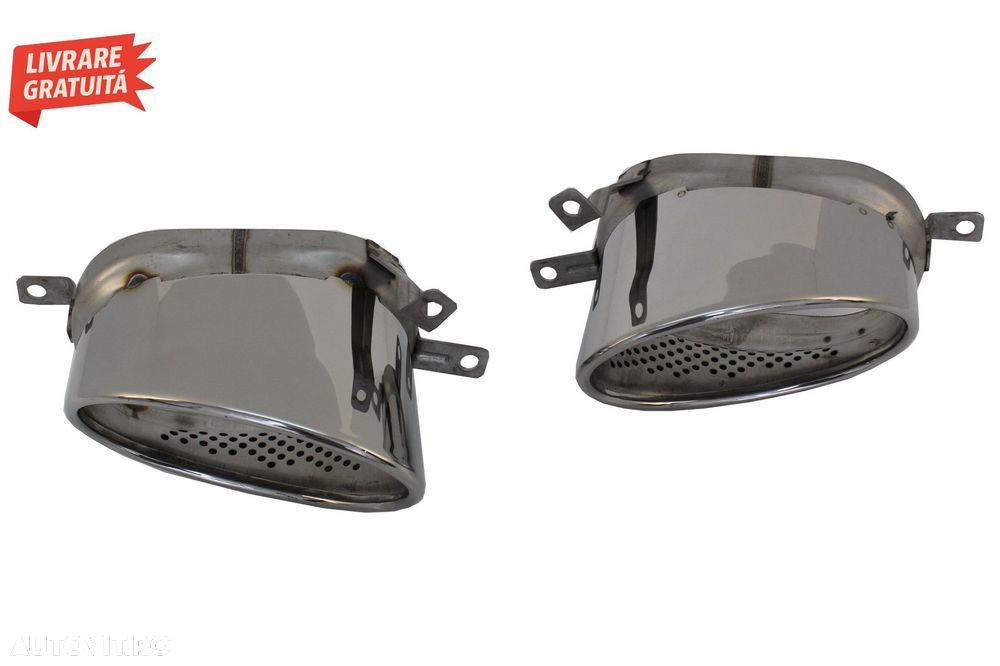 Difuzor Bara Spate Negru si Ornamente Evacuare Audi A7 4G Facelift (2015-2018) RS7- livrare gratuita - 11