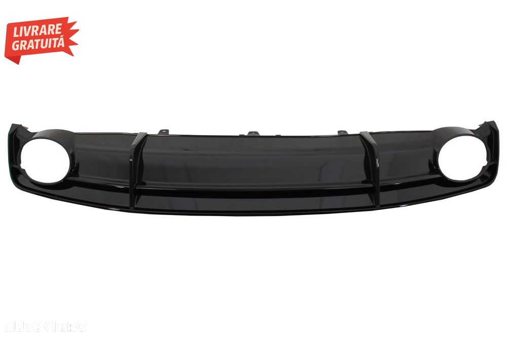 Difuzor Bara Spate Negru si Ornamente Evacuare Audi A7 4G Facelift (2015-2018) RS7- livrare gratuita - 8