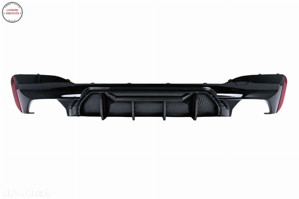 Difuzor Bara Spate BMW Seria 5 G30 G31 (2017-2024) M5 Design Negru Lucios cu Inser- livrare gratuita - 12