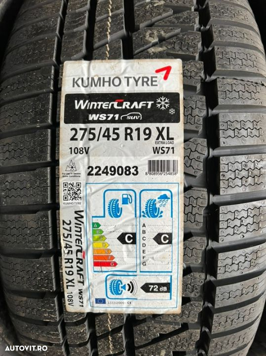 vând 4 anvelope 275/45/19 kumho de iarnă noi - 2
