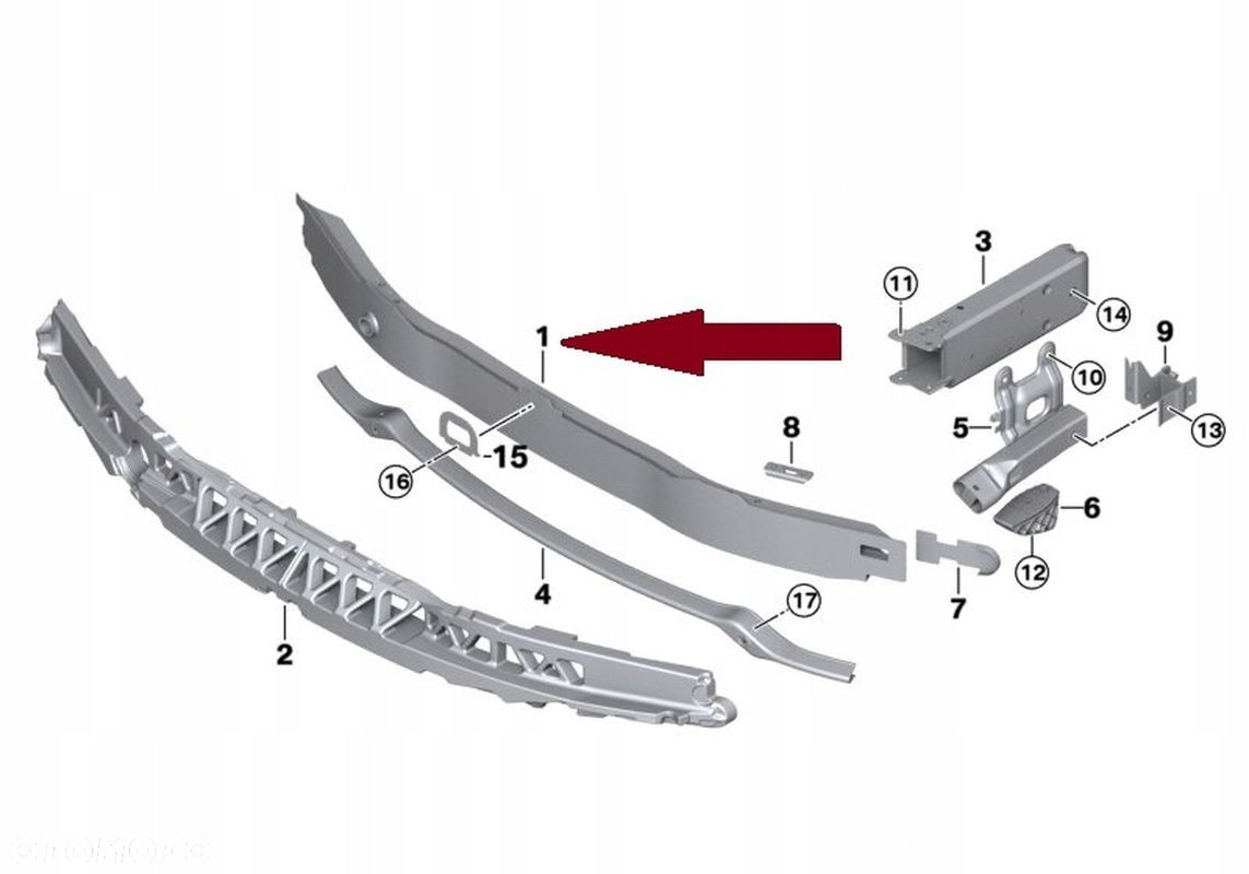 BELKA WZMOCNIENIE ZDERZAKA PRZÓD BELKA PAS BMW 3 F34 F32 F36 51117275178 - 2