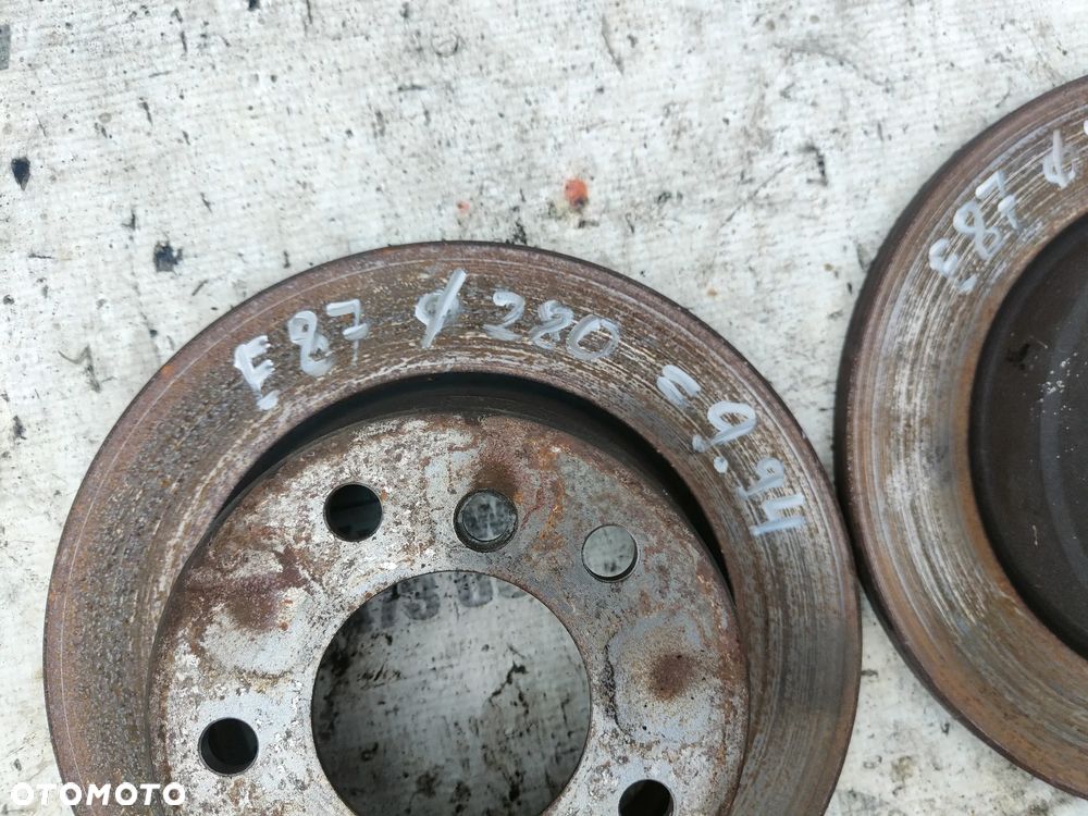 BMW E87 2.0d 1.6i Tarcze hamulcowe tył tylne 280mm TRW Jak NOWE - 2