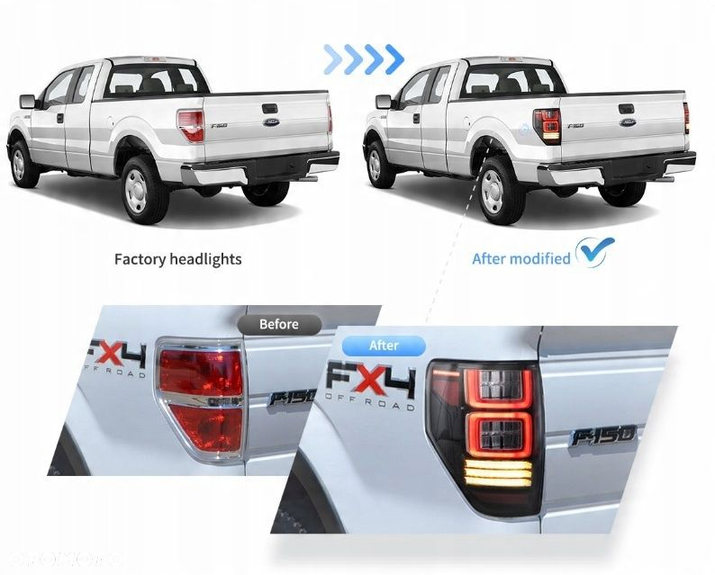 Lampy tyl kpl Vland Led Neon Diody Dynamiczne Ford F150 F-150 XII mk 12 08- - 12
