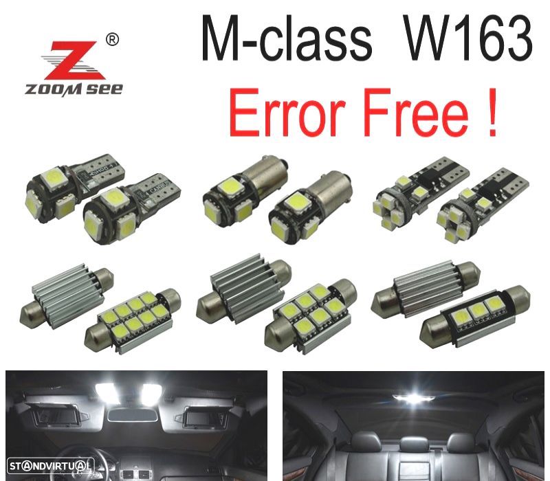 KIT COMPLETO DE 18 LÂMPADAS LED INTERIOR MERCEDES CLASE M W164 ML320 ML350 ML420 ML450 ML63 AMG 06- - 1