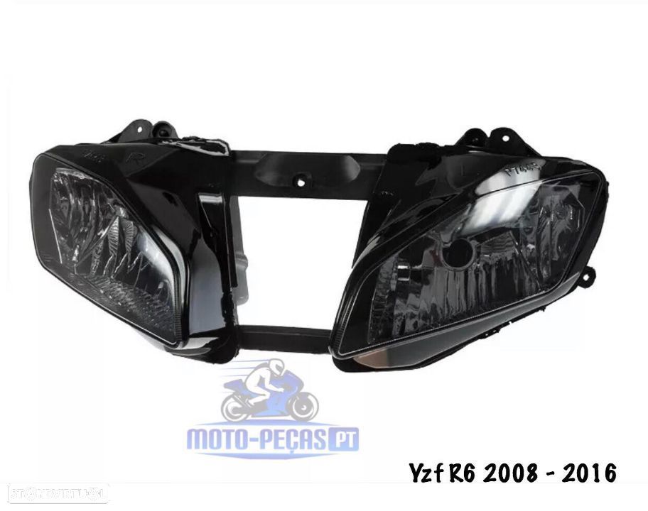 Farol para yamaha yzf R6 ano 2008 ate 2016 optica frontal - 1