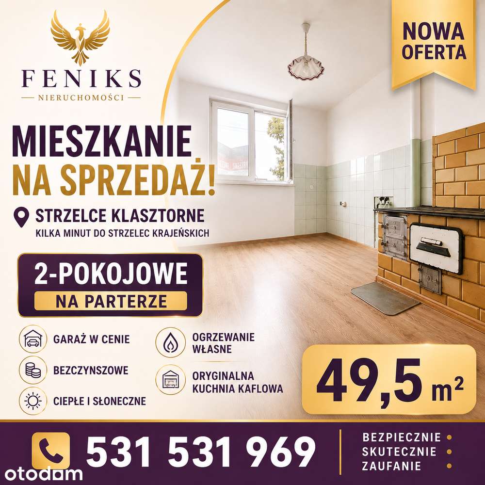 KONIECZNIE ZOBACZ ! 2 POKOJOWE MIESZKANIE NA PARTERZE Z GARAZEM