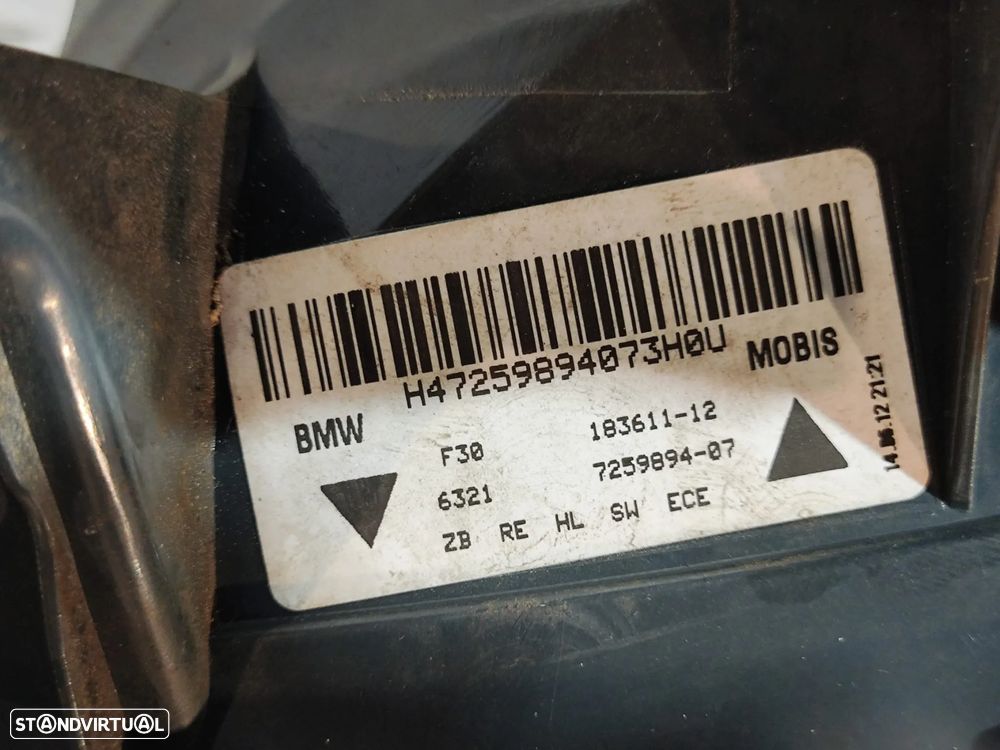 Farolim Farolins Led Traseiros Trás Esquerdo Direito BMW Serie 3 F30 Sedan Carro - 7
