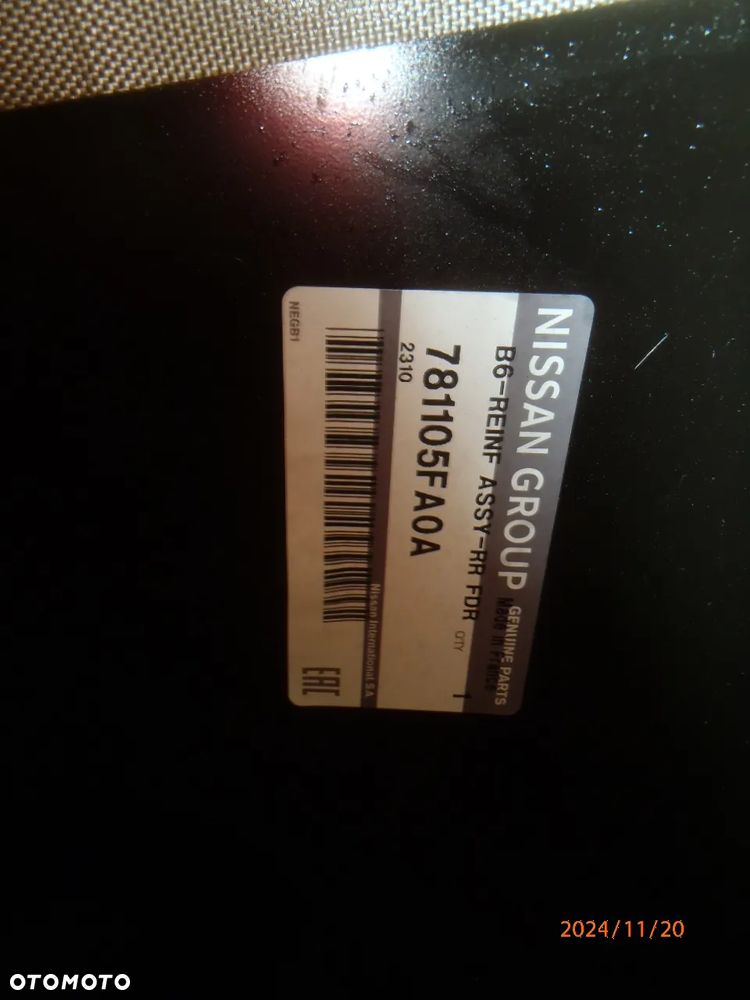 błotnik poszycie fartuch ćwiartka karoseria BŁOTNIK TYŁ TYLNY PRAWY NISSAN MICRA K14 oryginał - 3