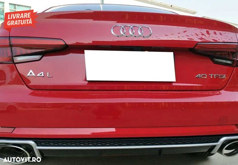 Difuzor Bara Spate si Ornamente Evacuare Audi A4 B9 8W (2016-2018) Sedan Avant RS4- livrare gratuita - 7
