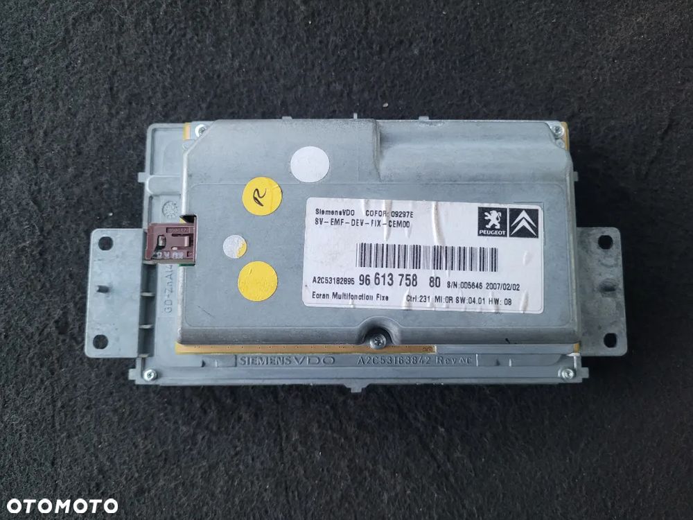 Wyświetlacz nawigacji GPS 9661375880 Peugeot 407 - 2
