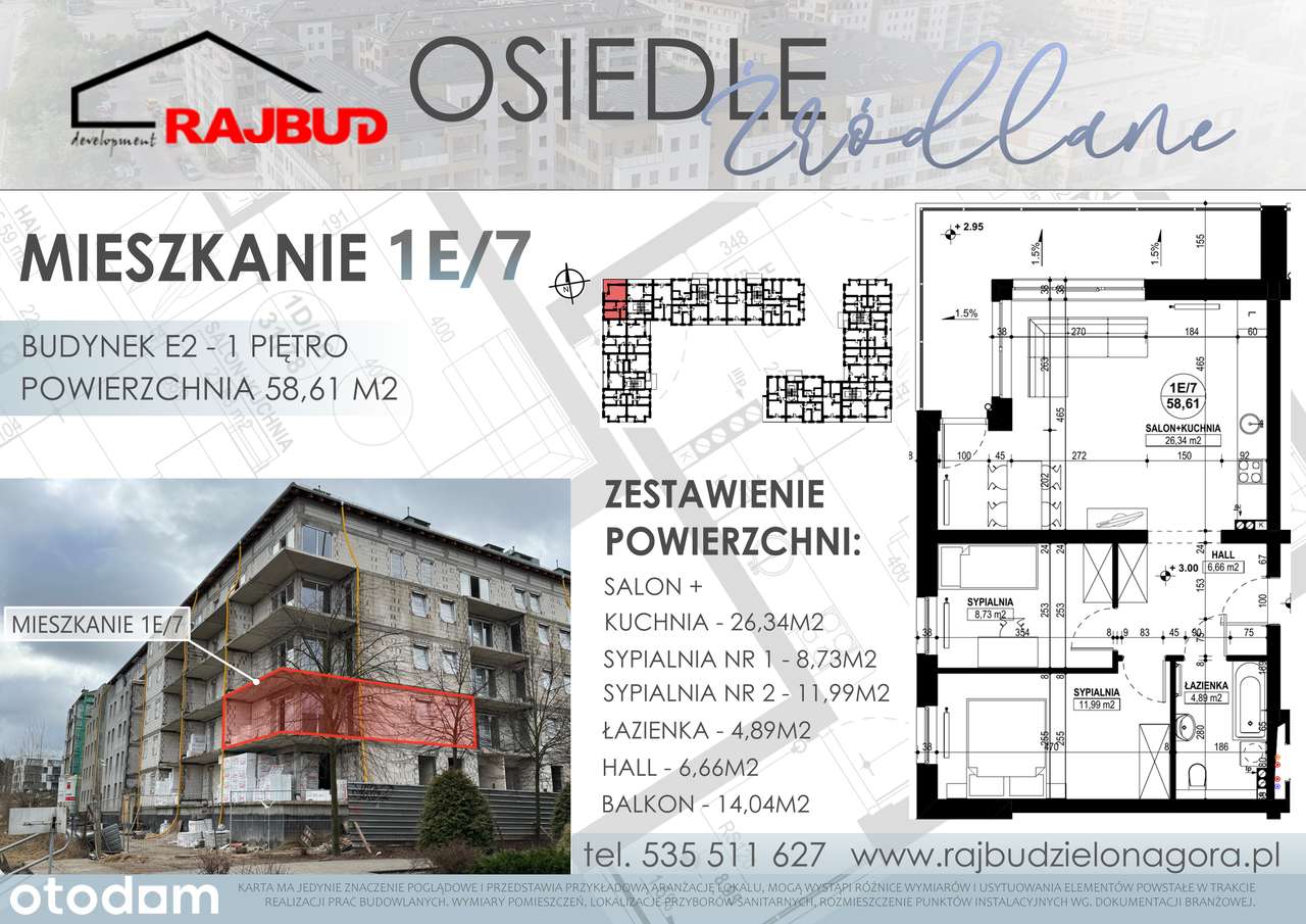 Przestronne mieszkanie 3 - pokojowe z narożnym balkonem