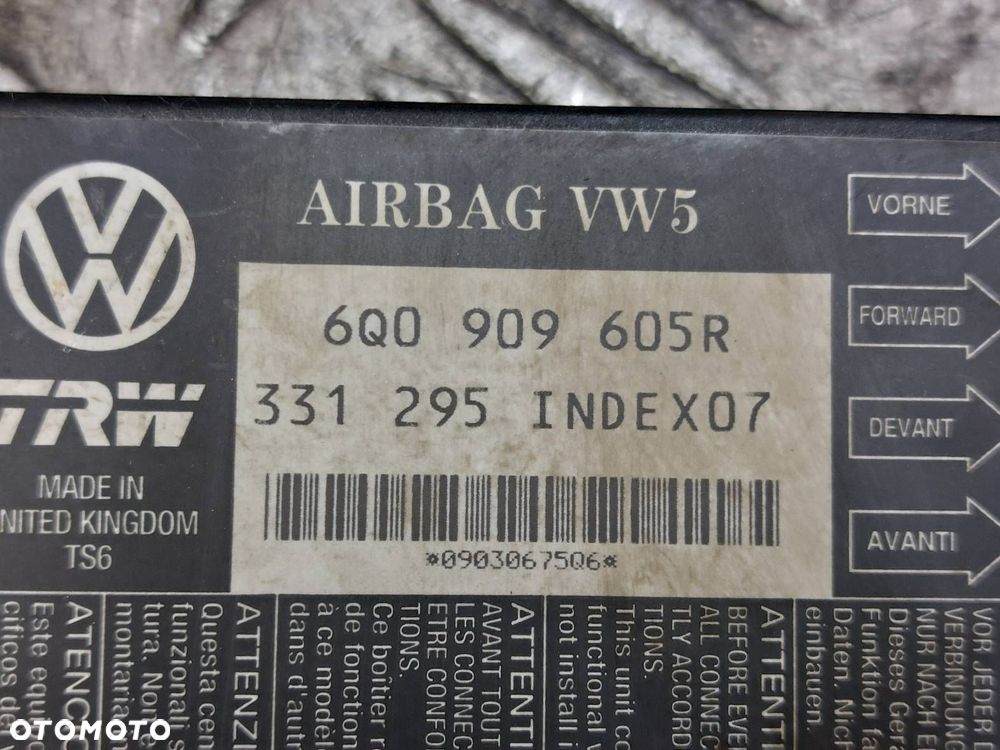 ZESTAW AIRBAG KOKPIT DESKA MODUŁ PODUSZKI PASY SEAT IBIZA III 3D 6Q0909605R - 5
