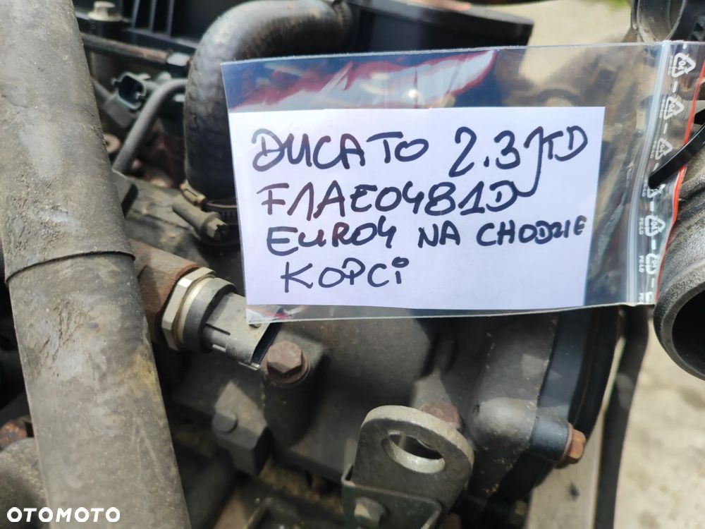 Silnik 2.3 JTD kompletny 120KM EURO4 F1AE0481D do Fiat Ducato III 3 06-14r. odpala, ale dziwnie pracuje i strasznie kopci, sprzedaję jako uszkodzony. - 12