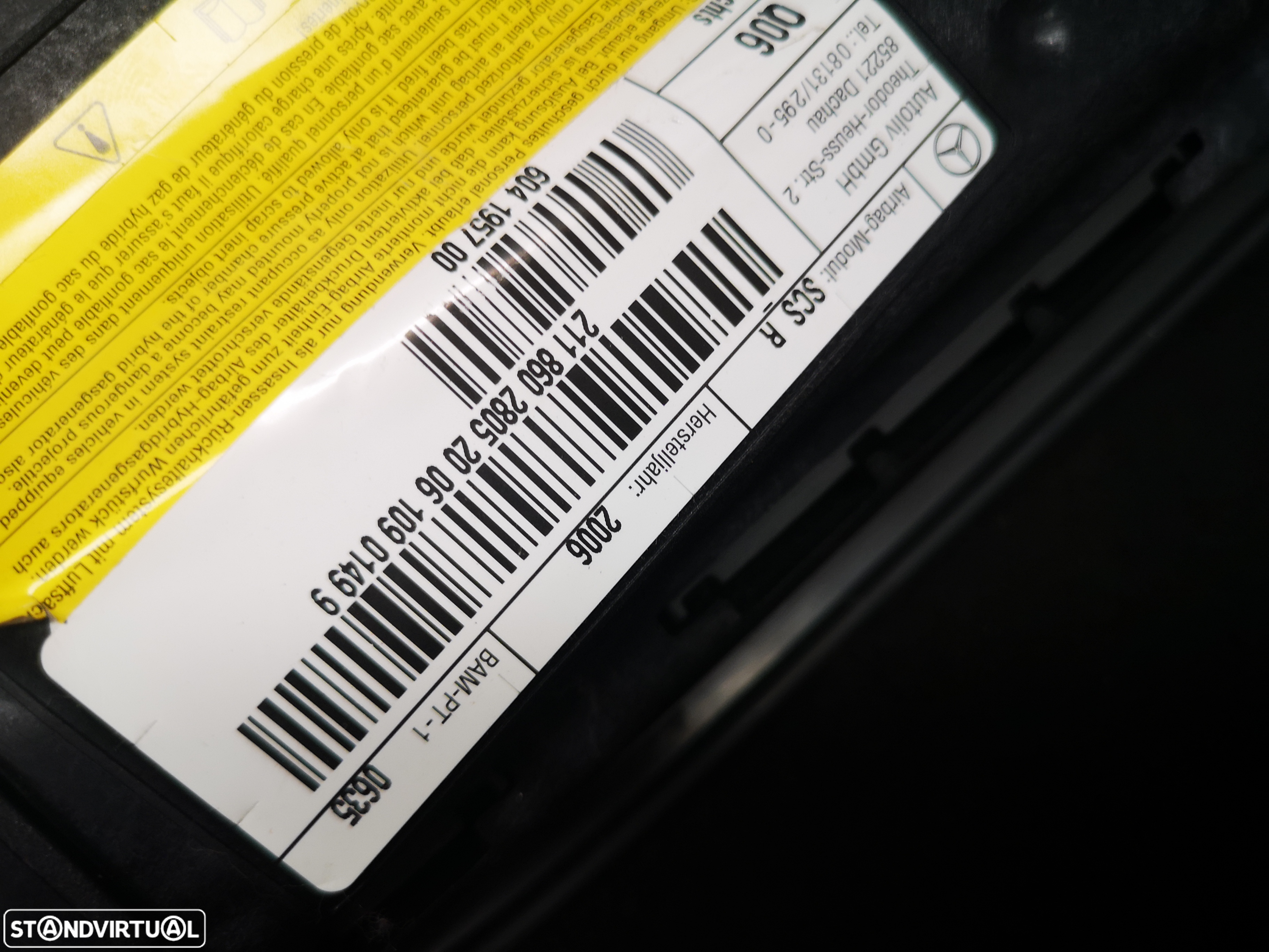Airbag do banco direito Mercedes w211 2003+ - 3