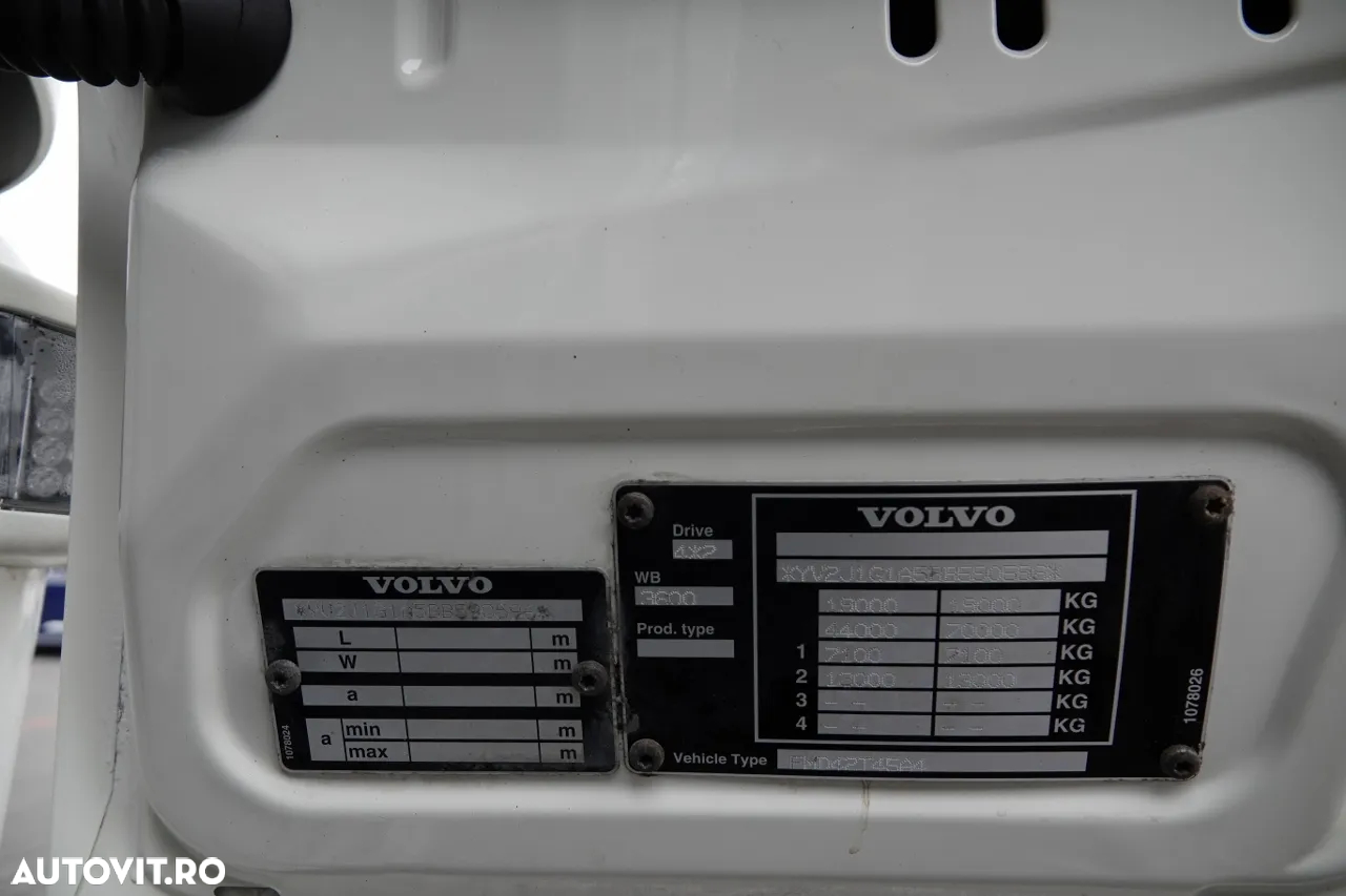 Volvo FM 450 / ADR / HIDRAULICA / GREUTATE: 6900KG / EURO 5 / DUPA CONTRACTUL DE SERVICE - 33