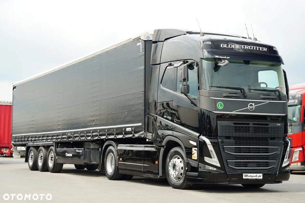 Volvo FH 460 / ZESTAW / KLIMA POSTOJOWA / OPONY 100% / I-SAVE / + KRONE FIRANKA / STANDARD / 2X OŚ PODNOSZONA / DACH PODNOSZONY / PALECIARA