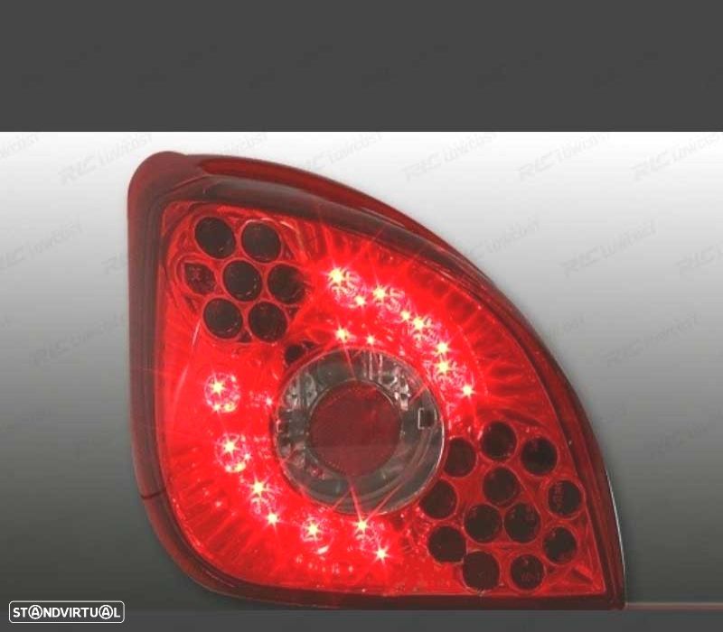 FAROLINS TRASEIROS LED PARA FORD FIESTA MK4 96-02 VERMELHO CROMADO - 3