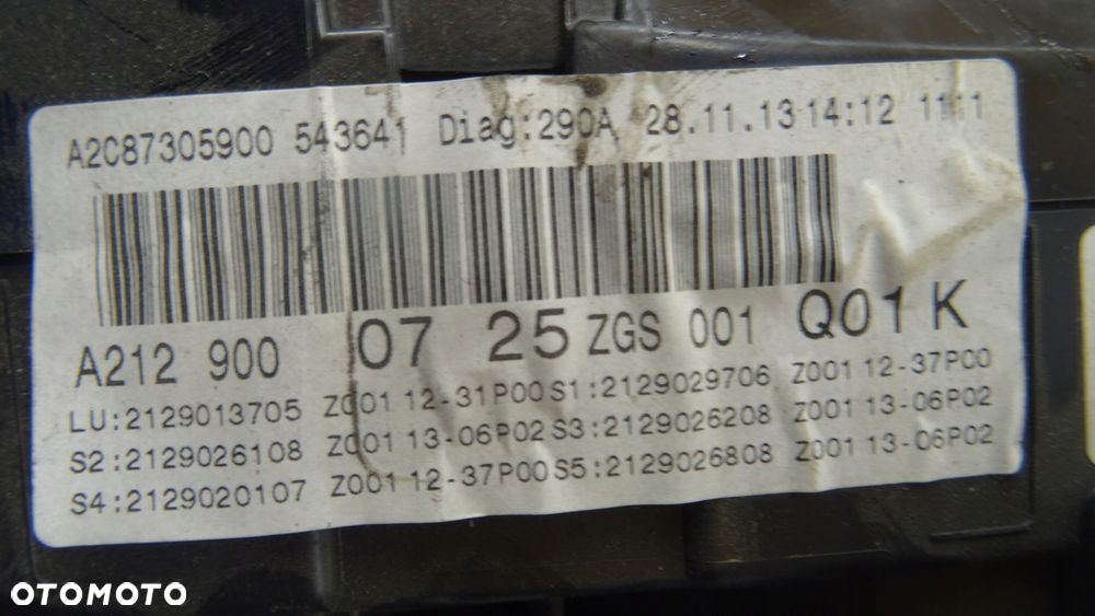 mercedes e w212 lift licznik zegary a2129000725 nr m625 - 4