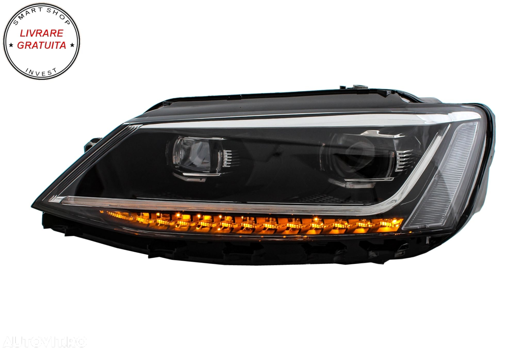 Faruri LED DRL VW Jetta Mk6 VI (2011-2017) Semnal Dinamic Secvential Xenon Matrix - livrare gratuita - 8