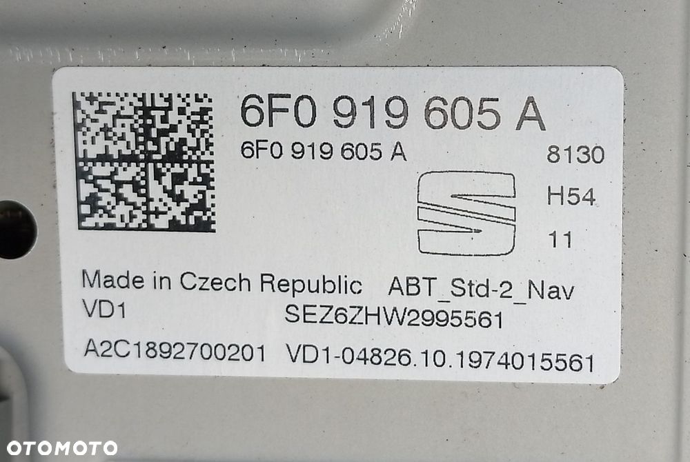 SEAT ARONA FR RADIO NAWIGACJA WYŚWIETLACZ MONITOR 6F0919605A - 5