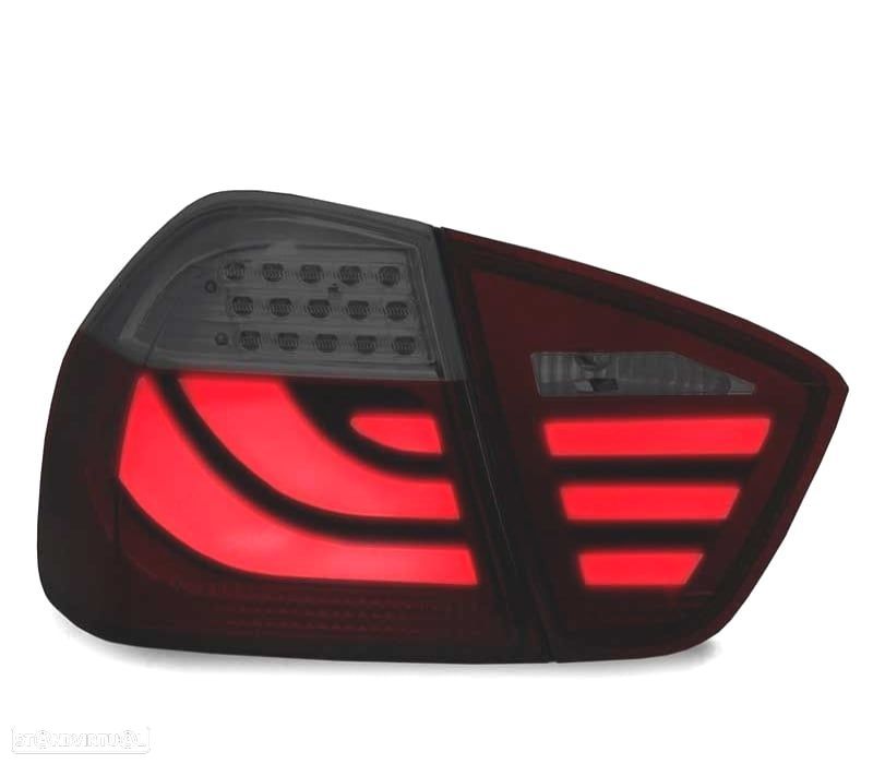 FAROLINS BMW E91 05-08 LED VERMELHO FUMADO ESCURO - 1
