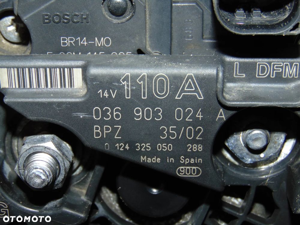 ORYGINAŁ alternator 036903024A 110A VW Volkswagen Golf 4 IV Bora benzyna 1.6 - 2