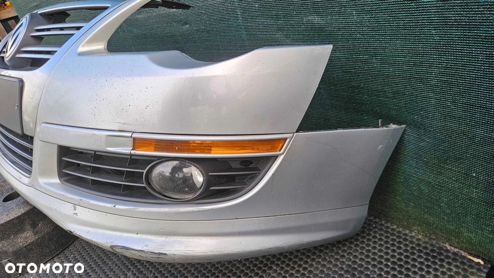 Zderzak 3C0807221 3C0805903B Przód Przedni R-Line Srebrny Gril Atrapa Kratki Halogeny Znaczek VW Passat B6 Lift - 6