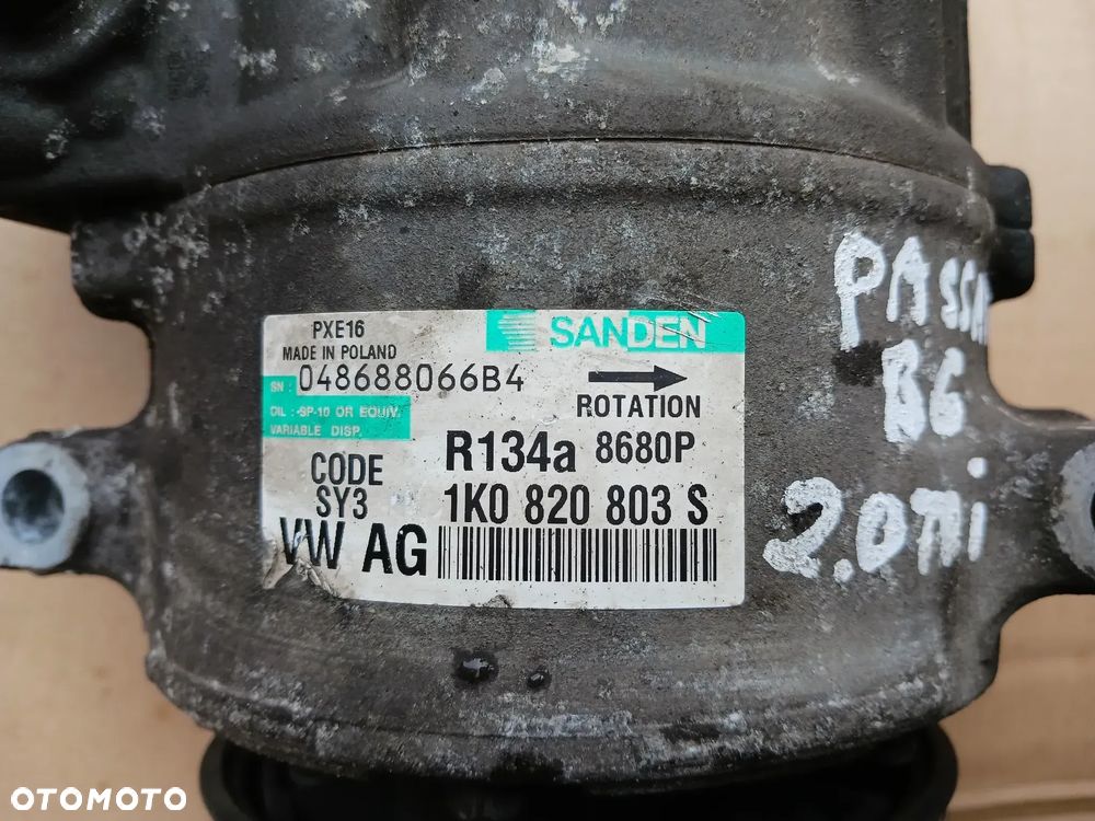 Kompresor klimatyzacji 1K0820803S SANDEN PXE16 R134A 048688066B4 volkswagen Passat B6 AUDI SEAT SKODA 2,0tdi - 3