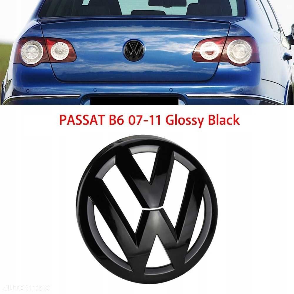 Set 2 Embleme Fata Spate Negru Lucios Volkswagen VW Passat B6, 2007-11 - 2