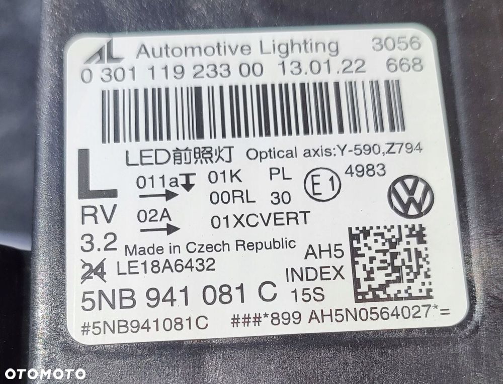 Lampa Lewa Przednia Vw Tiguan II Lift 2020-2024r Full Led Matrix 5NB941081C - 16