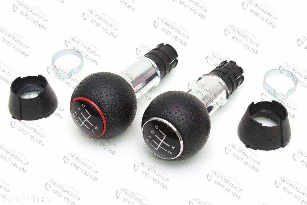 Nuca schimbator piele perforata model S-Line gaura 23mm in 5 viteze - 5