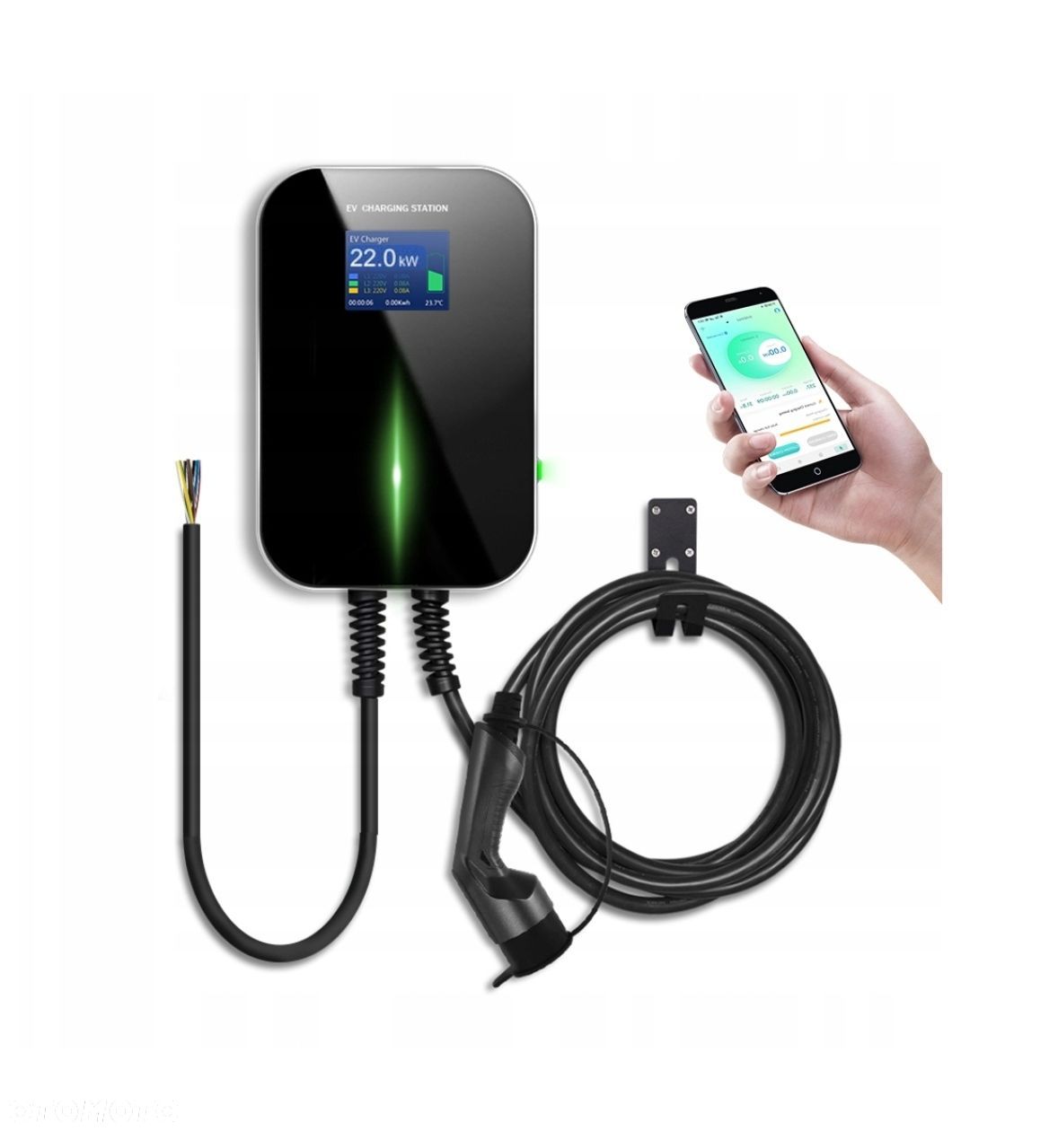 ŁADOWARKA DO SAMOCHODÓW ELEKTRYCZNYCH WALLBOX BESEN 22 KW IP66 APLIKACJA - 1
