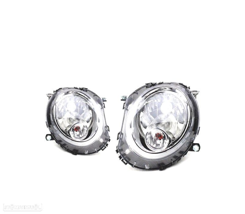 FARÓIS TIPO OEM MINI COOPER R56 06-10 CROMADO - 1