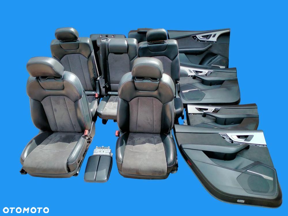 AUDI Q7 4M S-Line FOTELE KANAPA BOCZKI TAPICERKA SKÓRA CZARNA - 1