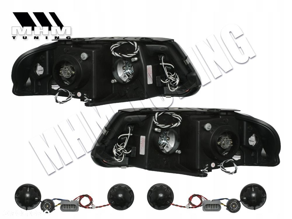 Reflektory Lampy kpl L+R Tuning Czarne VW Passat B5 3bg Lift FL 2000-2005 - 5