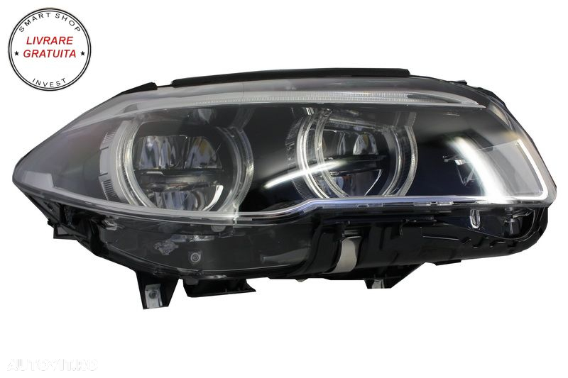 Faruri Full LED BMW F10 F11 5 Seria (2011-2013) Angel Eyes- livrare gratuita - 3