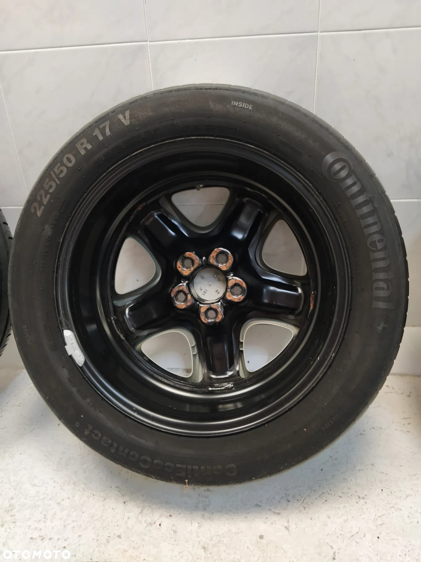 OPEL ASTRA J INSIGNIA 7X17 FELGI STALOWE R17 5X115 ET44 OPONY CONTINENTAL 225/50 KOŁA KOŁPAKI KOMPLET ORYGINAŁ - 9