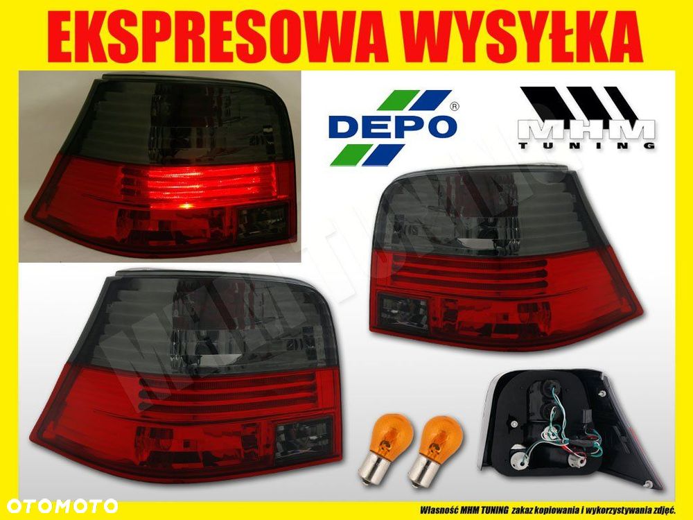 LAMPY TYLNE KPL TUNING CLEAR RED SMOKE VW GOLF IV 4 1J 1998-2003 HATCHBACK - 2