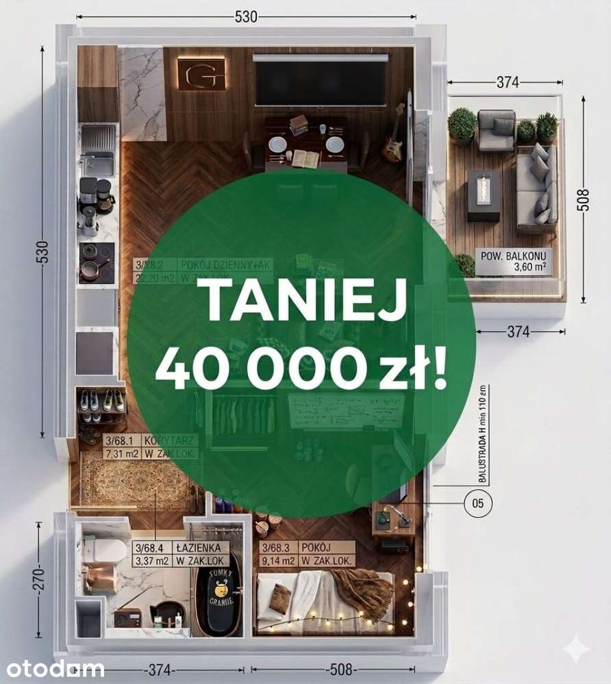 Centrum, Widok na Lublin, Nowe 2-pok Hit !!!