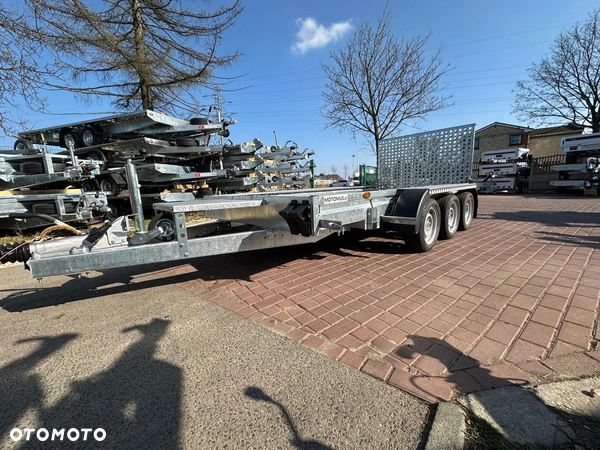 Inny Przyczepa do przewozu sprzętu budowlanego B 400/3 400x180 3500kg 3 osie pod koparke koparka walec MOTOMUS