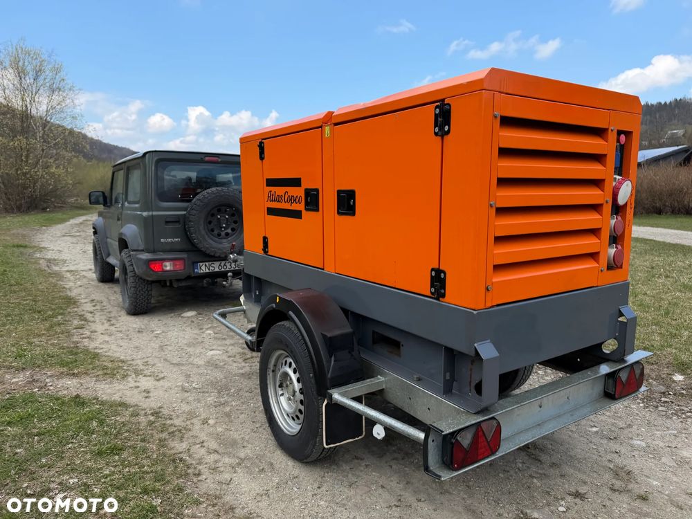 Atlas Copco QAS 40 KW Agregat prądotwórczy Przyczepa do rejestracji. inwerterowy wyciszony! 2018r. 5500mtg. JAK NOWY z Norwegii. Mocny silnik Turbo Kubota 4 cylindry 100km! Dekra aktualna. Opony zero zużycia. Zadbany Agregat. Odpala na Dotyk. Bogata Wersja! Prądnica Najlepsza PARTNER LEROY SOMER. - 2