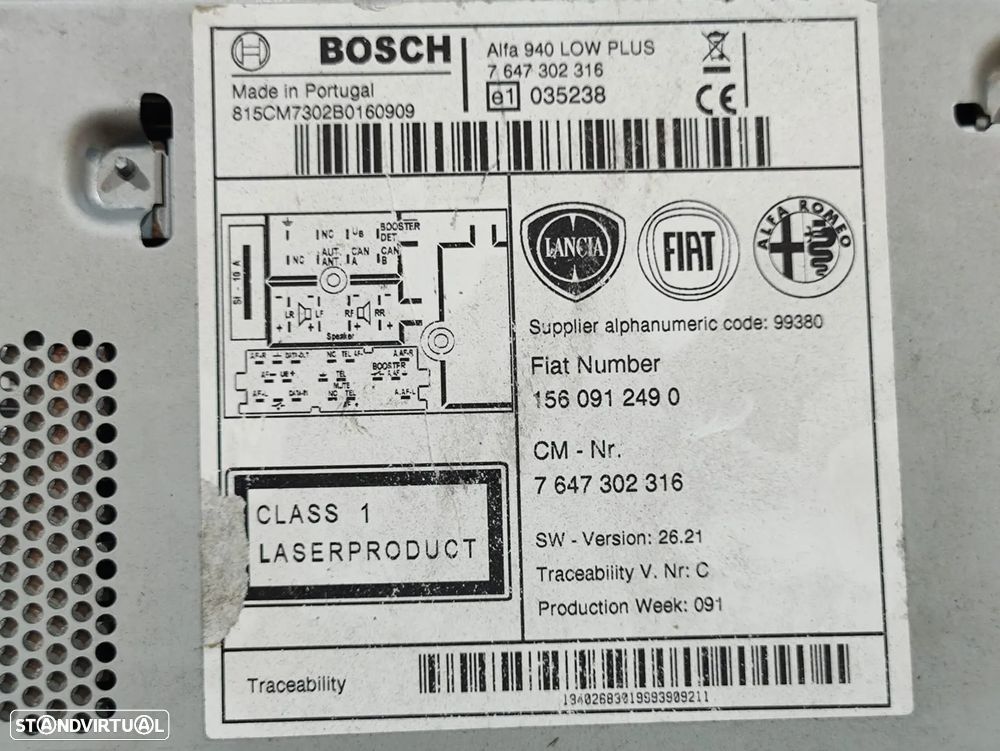 Auto radio CD Original Alfa Romeo Giulietta 940 - 8