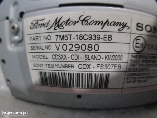 Radios 7M5T18C939EB FORD FOCUS 2 2008 1.6 Tdci 109CV 5P CINZA ESCURO ORIGINAL SONY CD3XX CDI - 5