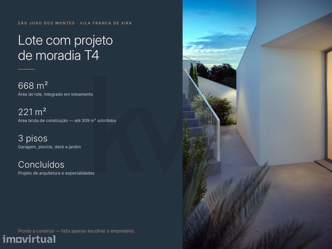 Lote de 668 m2 com projeto de moradia T4 e especialidades concluídas — - Grande imagem: 3/16