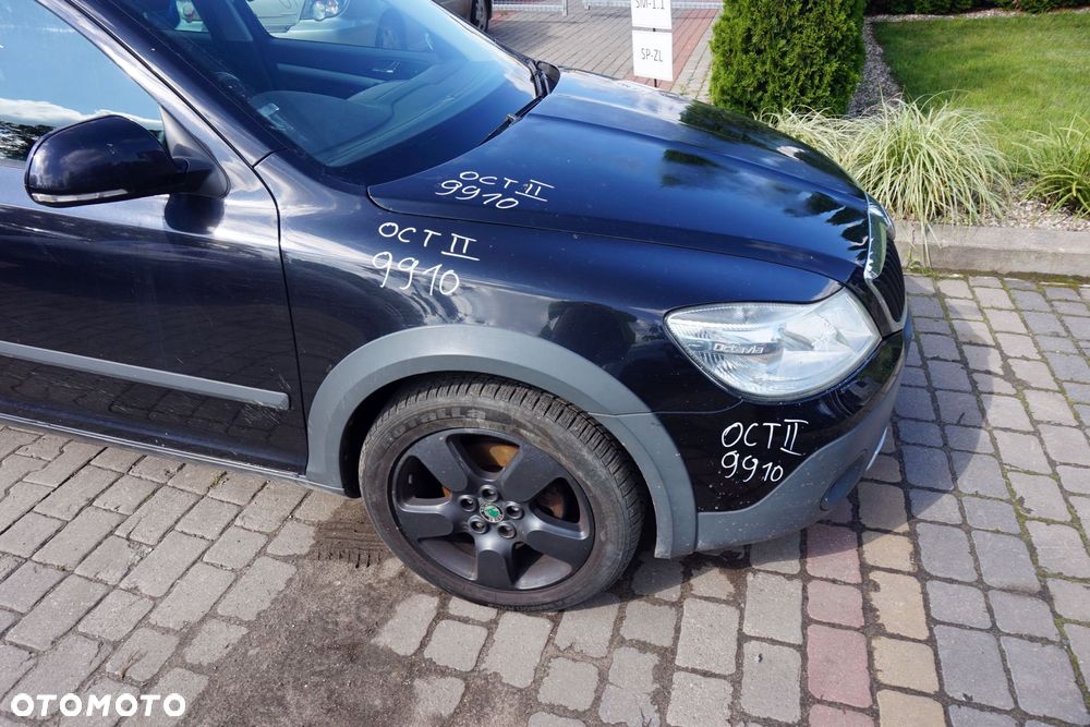 MASKA ZDERZAK BŁOTNIKI LAMPY OCTAVIA II 1Z5 LIFT 9910 SCOUT XENON UK SKODA 2008-2013 CZARNY PRZÓD KOMPLETNY - 14