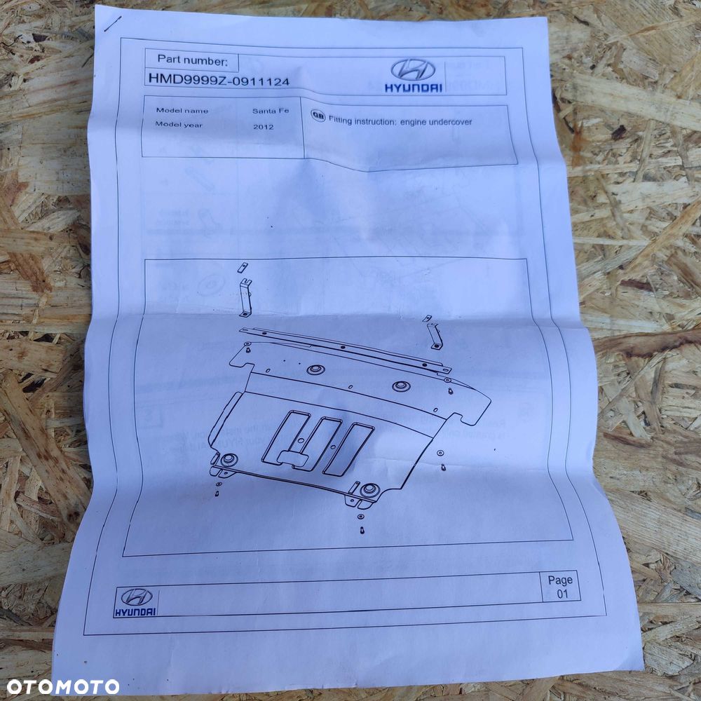 Hyundai Santa Fe III 12- osłona metalowa pod silnik i skrzynię pampers - 6