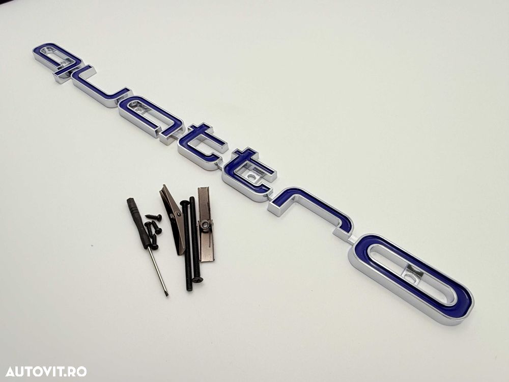 Emblema Compatibila Audi QUATTRO crom/albastru grila - 1
