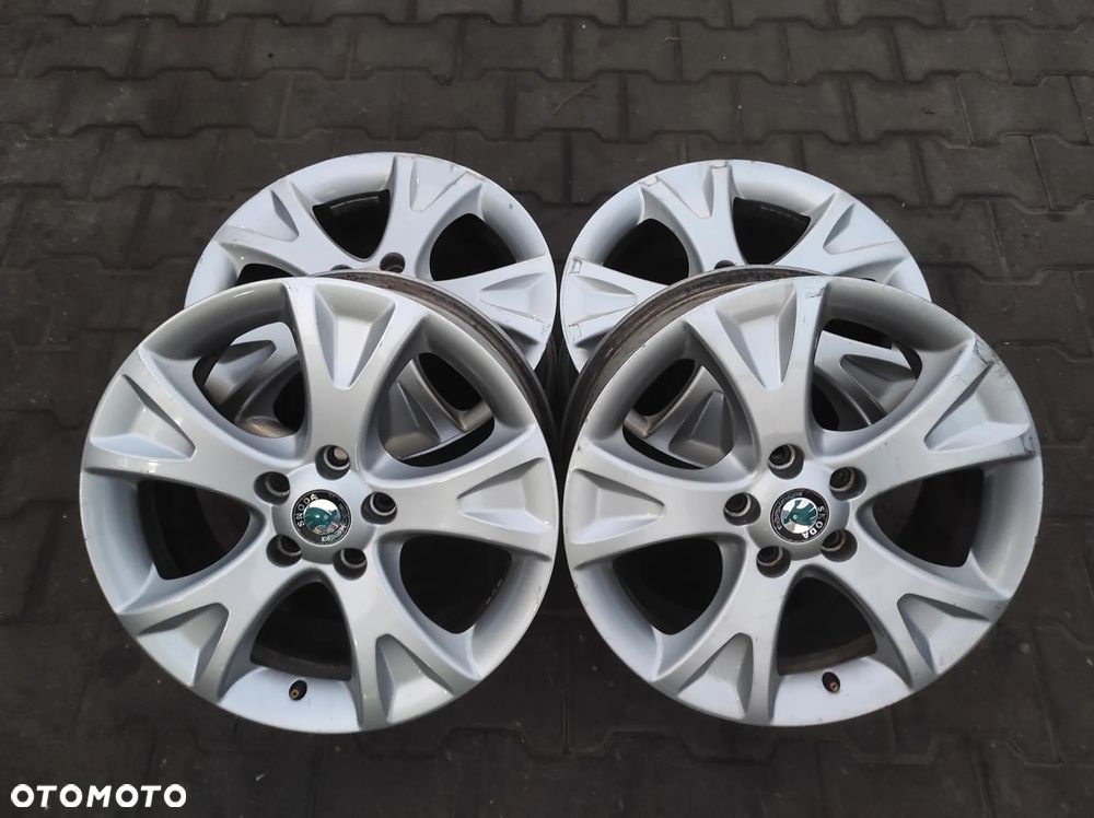 FELGI ALUMINIOWE ALUFELGI KOŁA 5X112 R17 7J ET54 1Z0601025Q SKODA OCTAVIA 2 SUPERB 2 VW AUDI SEAT CAŁE PROSTE WYSYŁKA !!!!!!!!! - 1