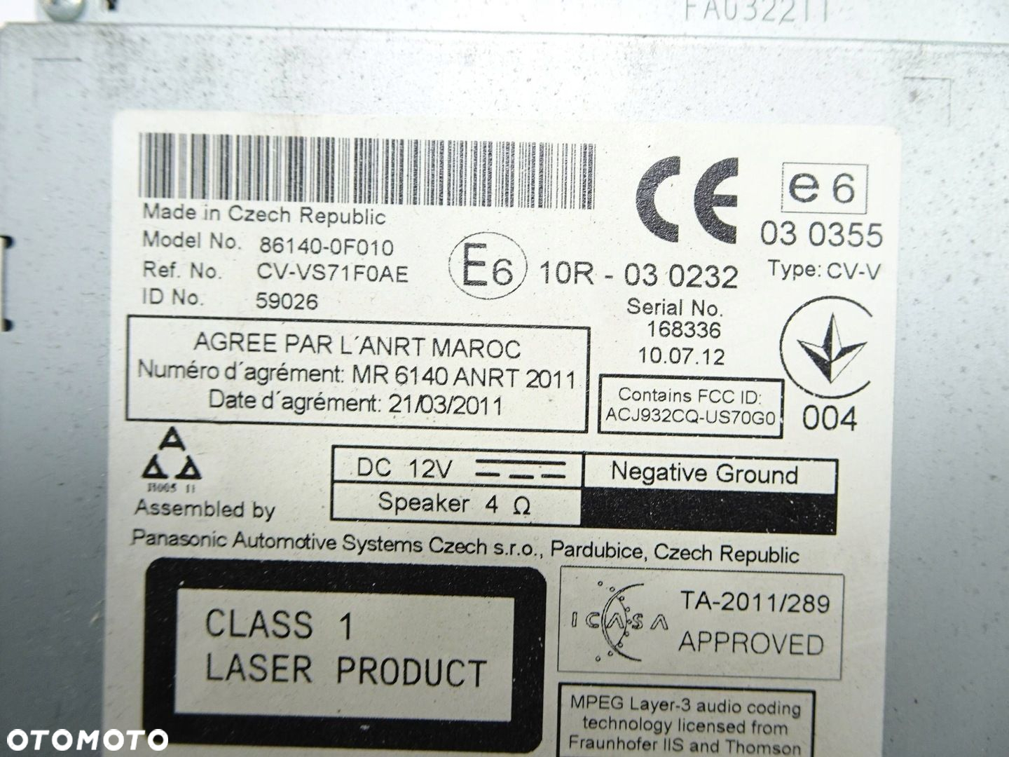 Radio CD Toyota Verso 09-13 r. - 9