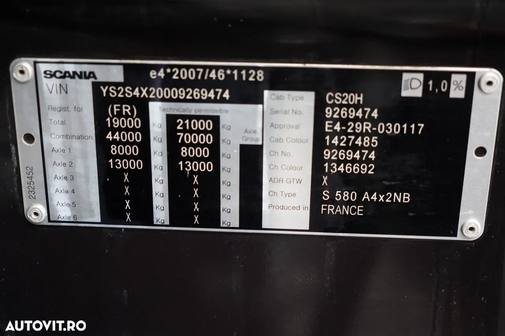 Scania S 580 / V8 / RETARDER / I-PARK COOL / COMPLET AIRMATIC / JANTE DIN ALIAJ / PIELE / - - 34